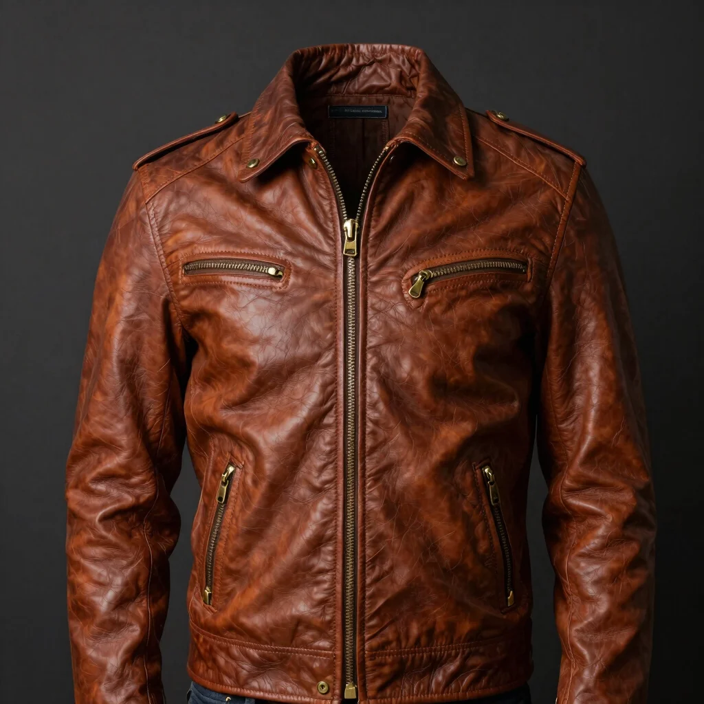 The Vanguard Cognac Biker Jacket